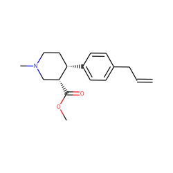 C=CCc1ccc([C@H]2CCN(C)C[C@H]2C(=O)OC)cc1 ZINC000013806646