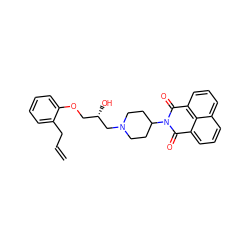 C=CCc1ccccc1OC[C@H](O)CN1CCC(N2C(=O)c3cccc4cccc(c34)C2=O)CC1 ZINC000049037066