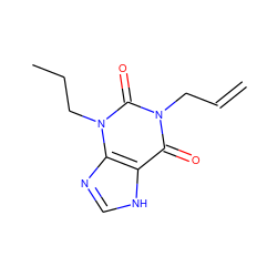 C=CCn1c(=O)c2[nH]cnc2n(CCC)c1=O ZINC000013827033