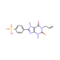 C=CCn1c(=O)c2c(nc(-c3ccc(S(=O)(=O)O)cc3)n2C)n(C)c1=O ZINC000002572274