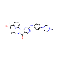 C=CCn1c(=O)c2cnc(Nc3ccc(N4CCN(C)CC4)cc3)nc2n1-c1cccc(C(C)(C)O)n1 ZINC000063539231