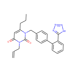 C=CCn1c(=O)cc(CCC)n(Cc2ccc(-c3ccccc3-c3nnn[nH]3)cc2)c1=O ZINC000026174828