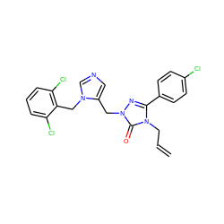 C=CCn1c(-c2ccc(Cl)cc2)nn(Cc2cncn2Cc2c(Cl)cccc2Cl)c1=O ZINC000167416258