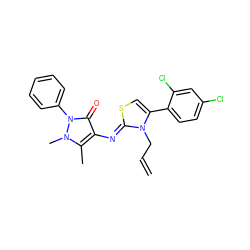 C=CCn1c(-c2ccc(Cl)cc2Cl)csc1=Nc1c(C)n(C)n(-c2ccccc2)c1=O ZINC000334157794