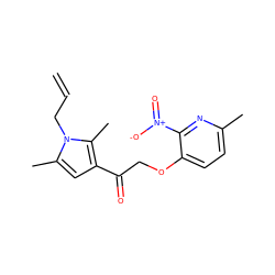 C=CCn1c(C)cc(C(=O)COc2ccc(C)nc2[N+](=O)[O-])c1C ZINC000008687609