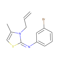 C=CCn1c(C)csc1=Nc1cccc(Br)c1 ZINC000254305673