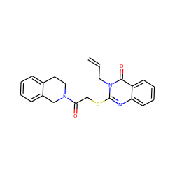 C=CCn1c(SCC(=O)N2CCc3ccccc3C2)nc2ccccc2c1=O ZINC000000641552