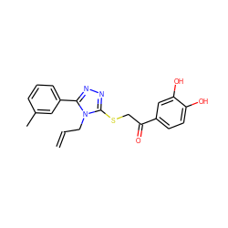 C=CCn1c(SCC(=O)c2ccc(O)c(O)c2)nnc1-c1cccc(C)c1 ZINC000001274522