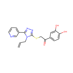 C=CCn1c(SCC(=O)c2ccc(O)c(O)c2)nnc1-c1cccnc1 ZINC000001275845