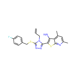 C=CCn1c(SCc2ccc(F)cc2)nnc1-c1sc2nc(C)cc(C)c2c1N ZINC000001035617