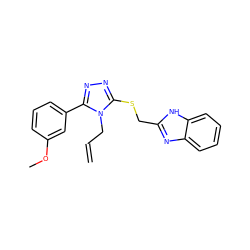 C=CCn1c(SCc2nc3ccccc3[nH]2)nnc1-c1cccc(OC)c1 ZINC000005454916