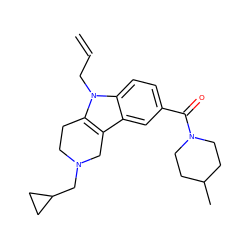 C=CCn1c2c(c3cc(C(=O)N4CCC(C)CC4)ccc31)CN(CC1CC1)CC2 ZINC000073200032