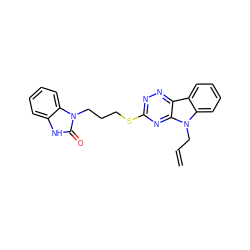 C=CCn1c2ccccc2c2nnc(SCCCn3c(=O)[nH]c4ccccc43)nc21 ZINC000018322375