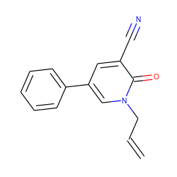 C=CCn1cc(-c2ccccc2)cc(C#N)c1=O ZINC000003133099