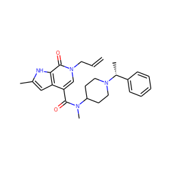 C=CCn1cc(C(=O)N(C)C2CCN([C@H](C)c3ccccc3)CC2)c2cc(C)[nH]c2c1=O ZINC001772589058