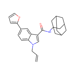 C=CCn1cc(C(=O)NC23CC4CC(CC(C4)C2)C3)c2cc(-c3ccco3)ccc21 ZINC000084742418