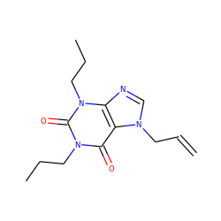 C=CCn1cnc2c1c(=O)n(CCC)c(=O)n2CCC ZINC000028757553