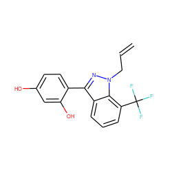 C=CCn1nc(-c2ccc(O)cc2O)c2cccc(C(F)(F)F)c21 ZINC000006716152