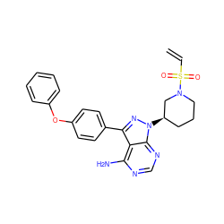 C=CS(=O)(=O)N1CCC[C@@H](n2nc(-c3ccc(Oc4ccccc4)cc3)c3c(N)ncnc32)C1 ZINC000096167580