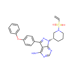 C=CS(=O)(=O)N1CCC[C@H](n2nc(-c3ccc(Oc4ccccc4)cc3)c3c(N)ncnc32)C1 ZINC000096167579