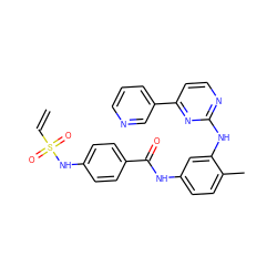 C=CS(=O)(=O)Nc1ccc(C(=O)Nc2ccc(C)c(Nc3nccc(-c4cccnc4)n3)c2)cc1 ZINC000141112732