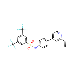 C=Cc1cc(-c2ccc(NS(=O)(=O)c3cc(C(F)(F)F)cc(C(F)(F)F)c3)cc2)ccn1 ZINC000103283636