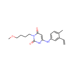 C=Cc1cc(Nc2cc(=O)n(CCCCOC)c(=O)[nH]2)ccc1C ZINC000013522338