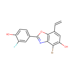 C=Cc1cc(O)c(Br)c2nc(-c3ccc(O)c(F)c3)oc12 ZINC000013583734