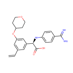 C=Cc1cc(OC2CCOCC2)cc([C@@H](Nc2ccc(C(=N)N)cc2)C(=O)O)c1 ZINC000014953258