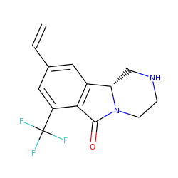 C=Cc1cc2c(c(C(F)(F)F)c1)C(=O)N1CCNC[C@@H]21 ZINC000036270521