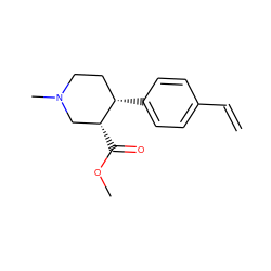 C=Cc1ccc([C@H]2CCN(C)C[C@H]2C(=O)OC)cc1 ZINC000013806642