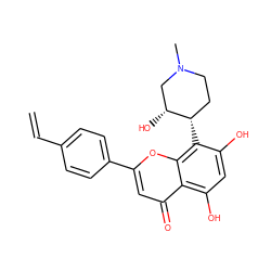 C=Cc1ccc(-c2cc(=O)c3c(O)cc(O)c([C@H]4CCN(C)C[C@H]4O)c3o2)cc1 ZINC000141095412