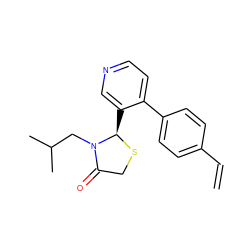 C=Cc1ccc(-c2ccncc2[C@H]2SCC(=O)N2CC(C)C)cc1 ZINC000028819613