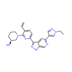 C=Cc1ccc(-c2n[nH]c3cnc(-c4cnn(CC)c4)cc23)nc1N1CCC[C@H](N)C1 ZINC000224629840