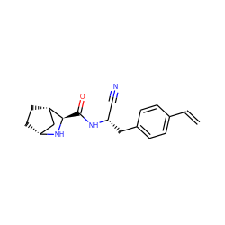 C=Cc1ccc(C[C@@H](C#N)NC(=O)[C@H]2N[C@@H]3CC[C@H]2C3)cc1 ZINC000145847806