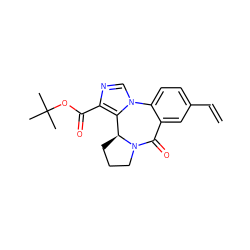 C=Cc1ccc2c(c1)C(=O)N1CCC[C@H]1c1c(C(=O)OC(C)(C)C)ncn1-2 ZINC000098081890