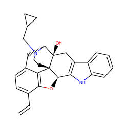 C=Cc1ccc2c3c1O[C@@H]1c4[nH]c5ccccc5c4C[C@@]4(O)[C@@H](C2)N(CC2CC2)CC[C@]314 ZINC000028523031