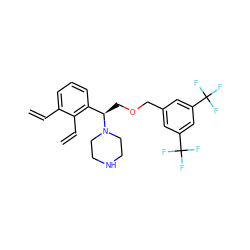 C=Cc1cccc([C@@H](COCc2cc(C(F)(F)F)cc(C(F)(F)F)c2)N2CCNCC2)c1C=C ZINC000027438352