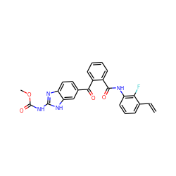 C=Cc1cccc(NC(=O)c2ccccc2C(=O)c2ccc3nc(NC(=O)OC)[nH]c3c2)c1F ZINC001772632717