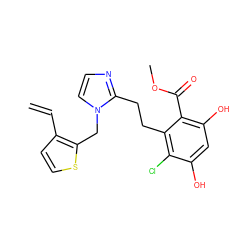 C=Cc1ccsc1Cn1ccnc1CCc1c(Cl)c(O)cc(O)c1C(=O)OC ZINC000653864168