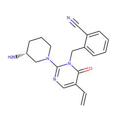 C=Cc1cnc(N2CCC[C@@H](N)C2)n(Cc2ccccc2C#N)c1=O ZINC000066104246