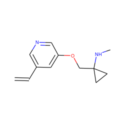 C=Cc1cncc(OCC2(NC)CC2)c1 ZINC000029126821