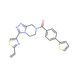 C=Cc1nc(-c2nnc3n2CCN(C(=O)c2ccc(-c4cccs4)cc2)C3)cs1 ZINC000142906371