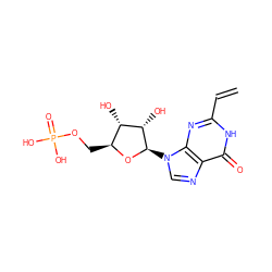 C=Cc1nc2c(ncn2[C@H]2O[C@@H](COP(=O)(O)O)[C@H](O)[C@@H]2O)c(=O)[nH]1 ZINC000039179393