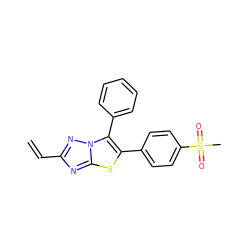 C=Cc1nc2sc(-c3ccc(S(C)(=O)=O)cc3)c(-c3ccccc3)n2n1 ZINC000027707250