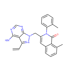 C=Cc1nn(Cc2cc3cccc(C)c3c(=O)n2-c2ccccc2C)c2ncnc(N)c12 ZINC000088345672