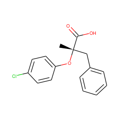 C[C@@](Cc1ccccc1)(Oc1ccc(Cl)cc1)C(=O)O ZINC000028528496