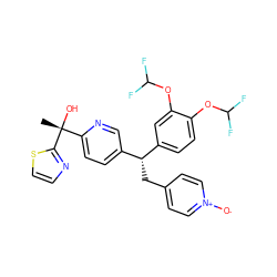 C[C@@](O)(c1ccc([C@@H](Cc2cc[n+]([O-])cc2)c2ccc(OC(F)F)c(OC(F)F)c2)cn1)c1nccs1 ZINC000029558785