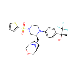 C[C@@](O)(c1ccc(N2CCN(S(=O)(=O)c3cccs3)C[C@@H]2CN2[C@H]3CC[C@H]2COC3)cc1)C(F)(F)F ZINC000261193300