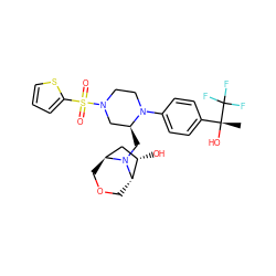 C[C@@](O)(c1ccc(N2CCN(S(=O)(=O)c3cccs3)C[C@@H]2CN2[C@H]3COC[C@H]2C[C@@H]3O)cc1)C(F)(F)F ZINC000103261619